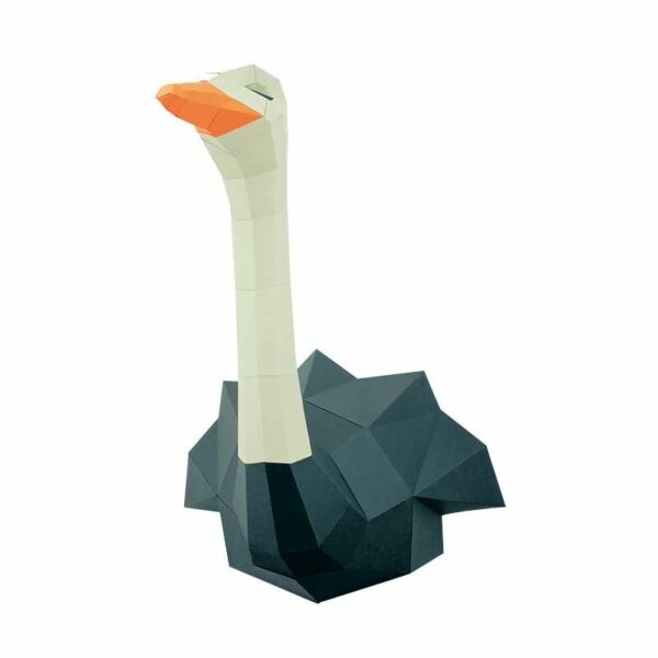 Trophée papier 3D "Autruche"