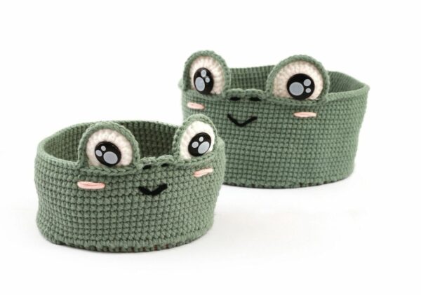 Kit 2 corbeilles à réaliser en crochet "Grenouille" – Image 4