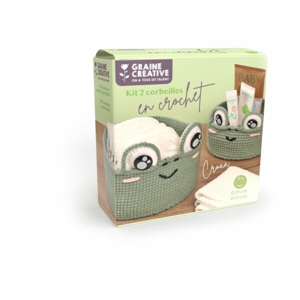 Kit 2 corbeilles à réaliser en crochet "Grenouille" – Image 2