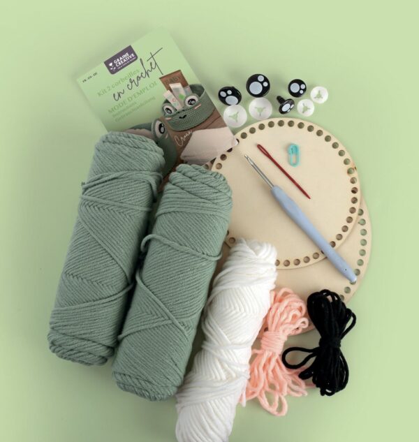 Kit 2 corbeilles à réaliser en crochet "Grenouille" – Image 3